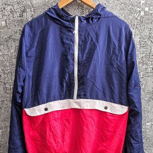 Black Jack 1999 USA Small Windbreaker Pullover 1/2 Zip Jacket Red White Blue  Wo